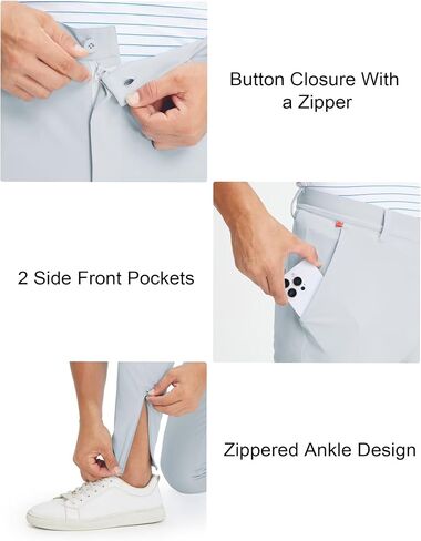 M MAELREG Men's Golf Pants Stretch Business Casual 4 Pockets Ankle Zip Lightweight Breathable Quick Dry Jogger Sweatpants in Saudi Arabia