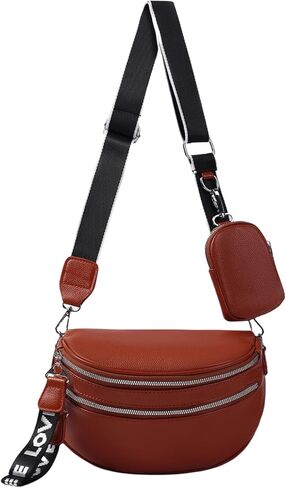 Crossbody Bag Bum Bag for Women Trendy Fanny Packs Belt Bags with Adjustable Strap for Gym Shopping Daily,Black in Kuwait