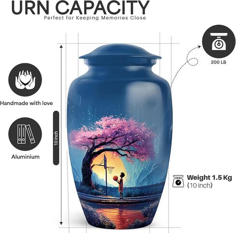 Yatskia Basketball at Spring Small Urns for Human Ashes Keepsake Adult, Decorative Large Funeral Urn for Adult Ashes, (Classic 10 Inch and 3 Inch) in Saudi Arabia