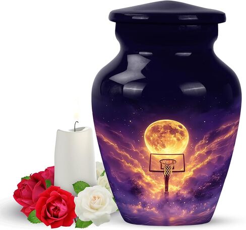 Yatskia Basketball at Spring Small Urns for Human Ashes Keepsake Adult, Decorative Large Funeral Urn for Adult Ashes, (Classic 10 Inch and 3 Inch) in Saudi Arabia