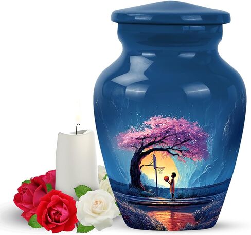 Yatskia Basketball at Spring Small Urns for Human Ashes Keepsake Adult, Decorative Large Funeral Urn for Adult Ashes, (Classic 10 Inch and 3 Inch) in Saudi Arabia