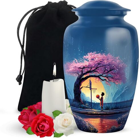 Yatskia Basketball at Spring Small Urns for Human Ashes Keepsake Adult, Decorative Large Funeral Urn for Adult Ashes, (Classic 10 Inch and 3 Inch) in Saudi Arabia