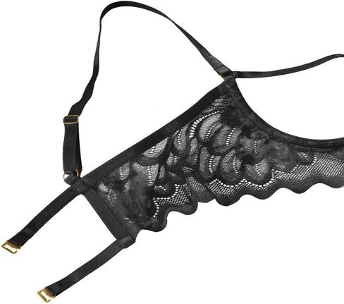 Lingerie Set for Women Sexy Floral Lace Underwire Bra & Sheer Panty 2 Piece See Through in Saudi Arabia