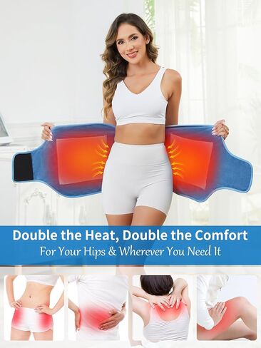 Dual Hip Heating Pad for Hip Support Brace,12V Heated Hip Wrap with 15000mAh Battery and Hot Cold Modes for Double HIPS,Back&Abdomen,Thighs,Shoulders,Portable Electric Heat Pad Belt for Women Men in Saudi Arabia