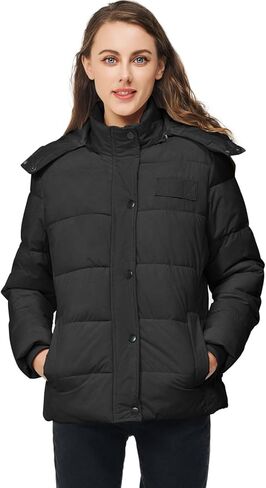 TRATENBY Women's Winter Thicken Puffer Coat Warm Jackets Parka With Detachable Hood Waterproof in Saudi Arabia