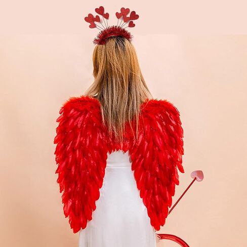 Cupid Costume Set with Bow and Arrow, Wings, Heart Glasses, Headband, Photography Props in Saudi Arabia