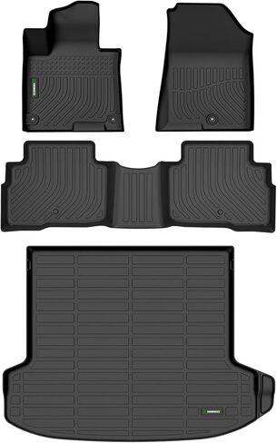 ANBINGO®- Floor Mats & Cargo Liner Custom for Hyundai Kona 2024 2025 (Not for EV) All Weather Protection TPE Waterproof Non-Slip Car Floor Mats 1st, 2nd Row Set & Cargo Mat -Black in Saudi Arabia