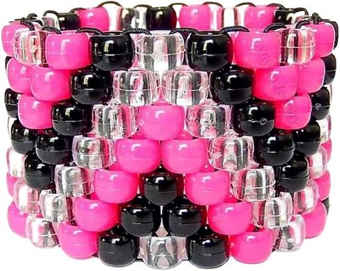 Kandi Cuff Scene Acessories, Adjustable, Bold Patterns Dopamine Beads, Festival Clubwear, Rave Party Lovers, Plur in Saudi Arabia