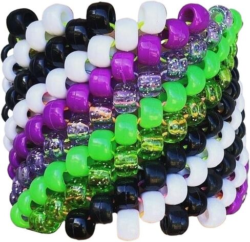 Kandi Cuff Scene Acessories, Adjustable, Bold Patterns Dopamine Beads, Festival Clubwear, Rave Party Lovers, Plur in Saudi Arabia