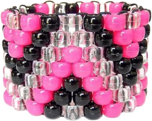 Kandi Cuff Scene Acessories, Adjustable, Bold Patterns Dopamine Beads, Festival Clubwear, Rave Party Lovers, Plur in Saudi Arabia