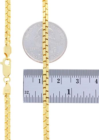 Nuragold 14k Real Yellow Gold Round Box 3.5mm Venetian LInk Chain Necklace (16"-30") Italian Jewelry for Men & Women in Saudi Arabia
