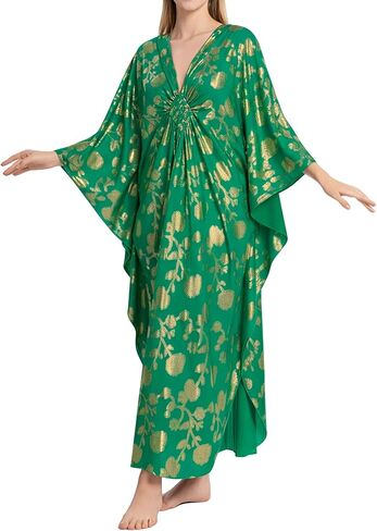 Bsubseach Kaftan Dresses for Women Plus Size Caftan Batwing Sleeves Beach Cover Up Maxi Beach Dress in Saudi Arabia