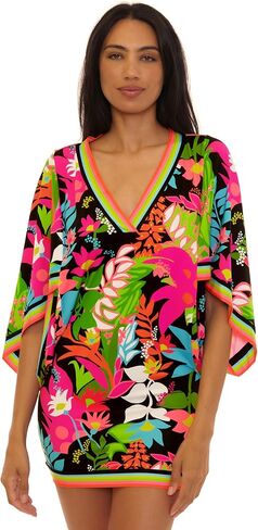 Trina Turk womens V-neck Casablanca Tunic, V-neck, Casual, Beach Cover Ups for Women in Saudi Arabia
