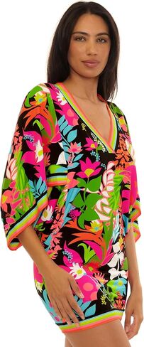 Trina Turk womens V-neck Casablanca Tunic, V-neck, Casual, Beach Cover Ups for Women in Saudi Arabia