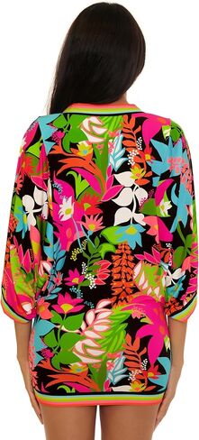Trina Turk womens V-neck Casablanca Tunic, V-neck, Casual, Beach Cover Ups for Women in Saudi Arabia