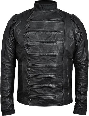 Bucky Straps Black Detachable Sleeves Vest Jacket 2 in 1 Style - Real Leather in Saudi Arabia