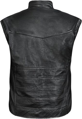 Bucky Straps Black Detachable Sleeves Vest Jacket 2 in 1 Style - Real Leather in Kuwait