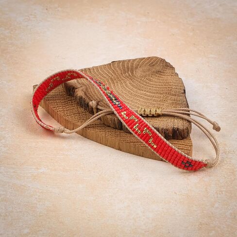Handmade Beaded Bracelet – Adjustable Boho Friendship Wristband – Tribal Artisan Style in Red, White, and Multicolor Designs – 3 Unique Patterns in Saudi Arabia