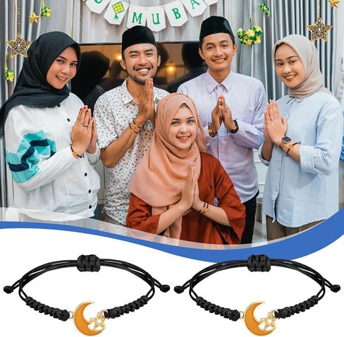 24 Pack Eid Mubarak Adjustable Bracelet Gifts Muslim Islamic Eid al Fitr Bracelet Islam Tasbih Allah for Women Men in Saudi Arabia