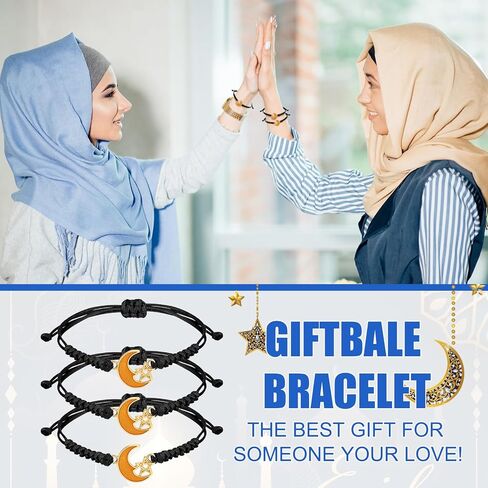 24 Pack Eid Mubarak Adjustable Bracelet Gifts Muslim Islamic Eid al Fitr Bracelet Islam Tasbih Allah for Women Men in Saudi Arabia