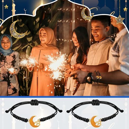 24 Pack Eid Mubarak Adjustable Bracelet Gifts Muslim Islamic Eid al Fitr Bracelet Islam Tasbih Allah for Women Men in Saudi Arabia