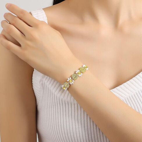 18K Gold Plated Saint Benedict Medal Bracelet‌ - Adjustable Handwoven Catholic Jewelry for Women, Spiritual Protection Religious Gift in Saudi Arabia