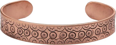 Handmade Pure Copper Bracelet for Women and Men - Thickest Copper Bracelet for Pain Relief and Stress Relief - Adjustable Carved Copper Bracelets to Fit many Size Wrist -The most ideal thickness, with a thickness of 2 mm, easy to shape. (Plain) in Saudi Arabia