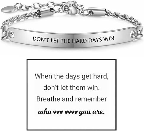 72ore Dont Let the Hard Days Win Bracelet Inspirational Bracelets for Women Don't Let The Hard Days Win Bracelet Anxiety Relief Items with Motivational Encouragement Card in Saudi Arabia