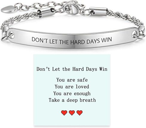 72ore Dont Let the Hard Days Win Bracelet Inspirational Bracelets for Women Don't Let The Hard Days Win Bracelet Anxiety Relief Items with Motivational Encouragement Card in Saudi Arabia