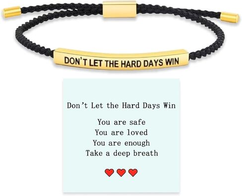 72ore Dont Let the Hard Days Win Bracelet Inspirational Bracelets for Women Don't Let The Hard Days Win Bracelet Anxiety Relief Items with Motivational Encouragement Card in Saudi Arabia