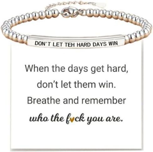 72ore Dont Let the Hard Days Win Bracelet Inspirational Bracelets for Women Don't Let The Hard Days Win Bracelet Anxiety Relief Items with Motivational Encouragement Card in Saudi Arabia