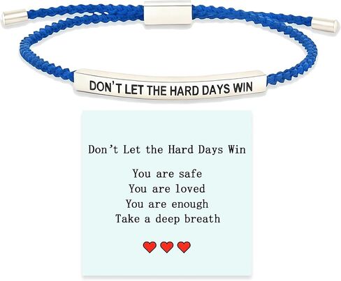 72ore Dont Let the Hard Days Win Bracelet Inspirational Bracelets for Women Don't Let The Hard Days Win Bracelet Anxiety Relief Items with Motivational Encouragement Card in Saudi Arabia