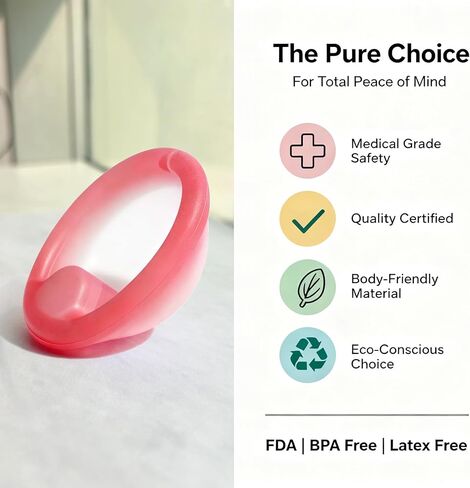 Soft Rose Menstrual Disc Small – Reusable Medical-Grade Silicone Period Disc | Leak-Free 12H Protection, Flexible & Body-Safe Design | Eco-Friendly Tampon Alternative for Women in Saudi Arabia