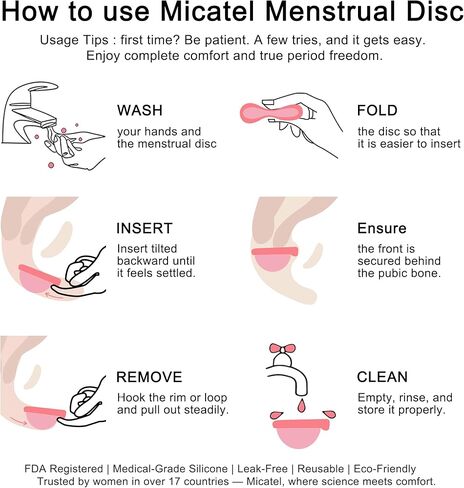 Soft Rose Menstrual Disc Small – Reusable Medical-Grade Silicone Period Disc | Leak-Free 12H Protection, Flexible & Body-Safe Design | Eco-Friendly Tampon Alternative for Women in Saudi Arabia