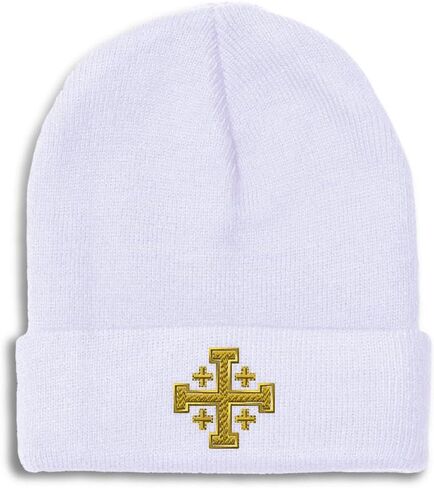 Beanies for Men Jerusalem Cross Crusader God Jesus Christ Skull Cap Winter Hats Women Acrylic One Size in Saudi Arabia