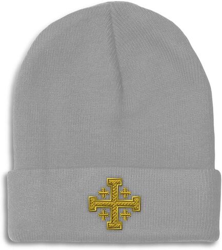 Beanies for Men Jerusalem Cross Crusader God Jesus Christ Skull Cap Winter Hats Women Acrylic One Size in Saudi Arabia