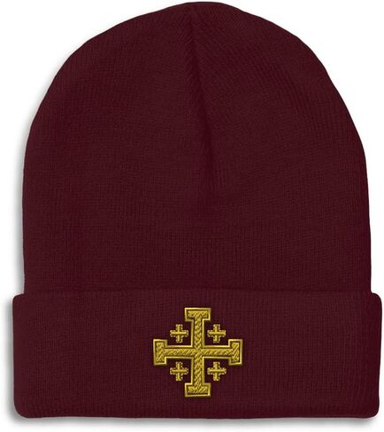 Beanies for Men Jerusalem Cross Crusader God Jesus Christ Skull Cap Winter Hats Women Acrylic One Size in Saudi Arabia