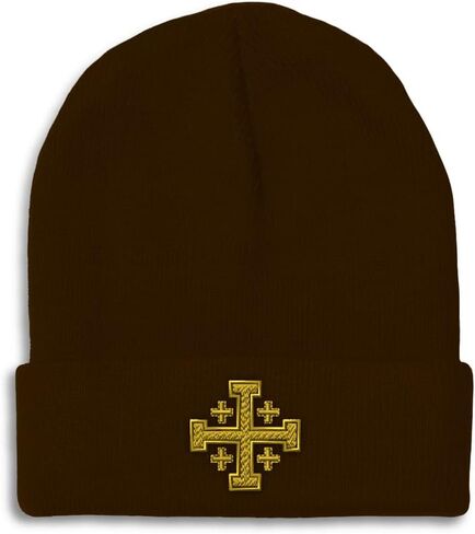 Beanies for Men Jerusalem Cross Crusader God Jesus Christ Skull Cap Winter Hats Women Acrylic One Size in Saudi Arabia