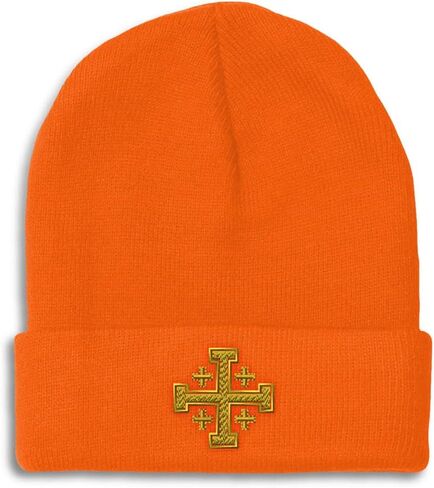 Beanies for Men Jerusalem Cross Crusader God Jesus Christ Skull Cap Winter Hats Women Acrylic One Size in Saudi Arabia