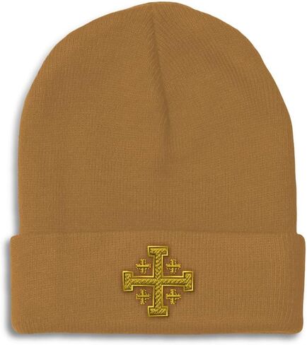 Beanies for Men Jerusalem Cross Crusader God Jesus Christ Skull Cap Winter Hats Women Acrylic One Size in Saudi Arabia