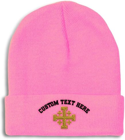 Beanies for Men Jerusalem Cross Crusader God Jesus Christ Skull Cap Winter Hats Women Acrylic One Size in Saudi Arabia