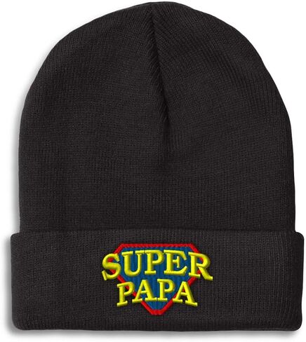 Custom Beanies for Men Super Papa Grandfather Grandpa Pops Gramps Skull Cap Winter Hats One Size in Saudi Arabia