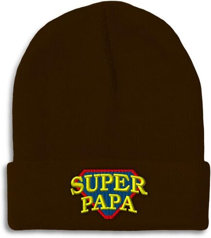 Custom Beanies for Men Super Papa Grandfather Grandpa Pops Gramps Skull Cap Winter Hats One Size in Saudi Arabia
