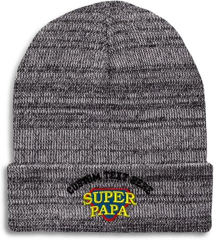 Custom Beanies for Men Super Papa Grandfather Grandpa Pops Gramps Skull Cap Winter Hats One Size in Saudi Arabia