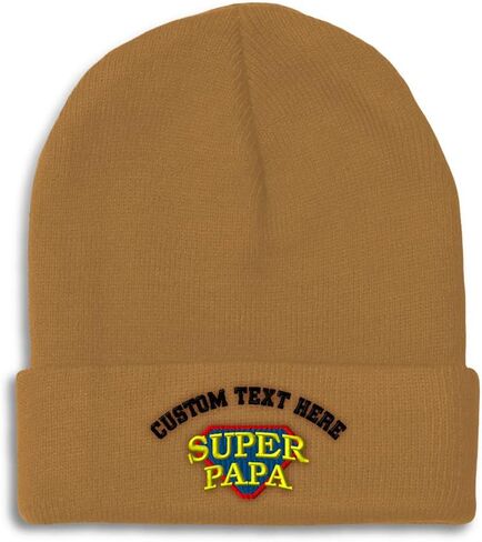 Custom Beanies for Men Super Papa Grandfather Grandpa Pops Gramps Skull Cap Winter Hats One Size in Saudi Arabia
