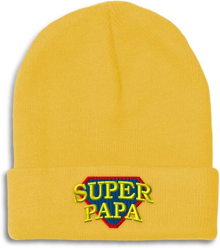 Custom Beanies for Men Super Papa Grandfather Grandpa Pops Gramps Skull Cap Winter Hats One Size in Saudi Arabia