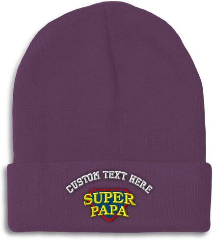 Custom Beanies for Men Super Papa Grandfather Grandpa Pops Gramps Skull Cap Winter Hats One Size in Saudi Arabia