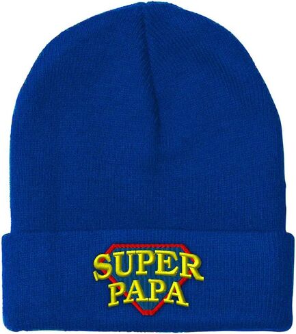 Custom Beanies for Men Super Papa Grandfather Grandpa Pops Gramps Skull Cap Winter Hats One Size in Saudi Arabia