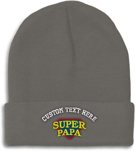 Custom Beanies for Men Super Papa Grandfather Grandpa Pops Gramps Skull Cap Winter Hats One Size in Saudi Arabia