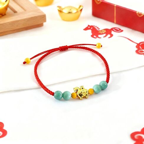 ALIBBON 2026 Chinese New Year of Horse Bracelet Chinese Zodiac Animal Amulet Bracelets Jewelry Gifts for Women Men in Saudi Arabia